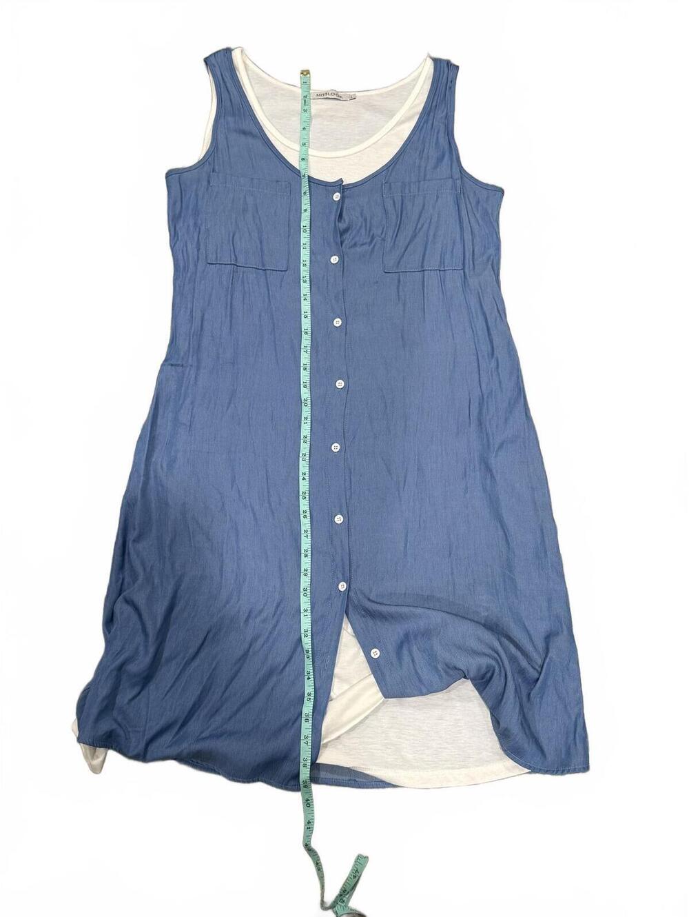Misslook Women’s Blue Sleeveless Button Front Dress Size L
